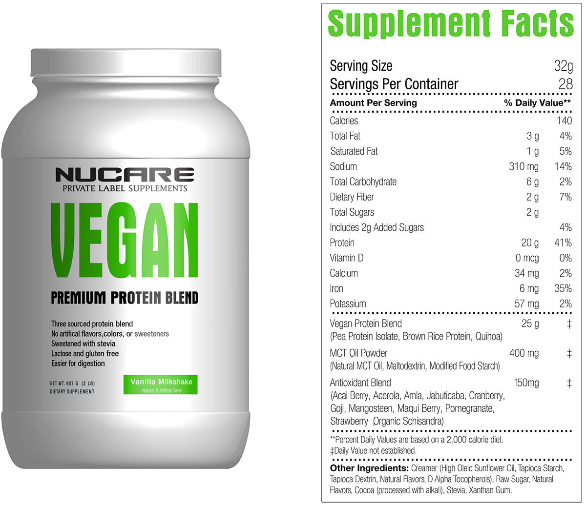 Vegan Premium Protein Blend, 2lb