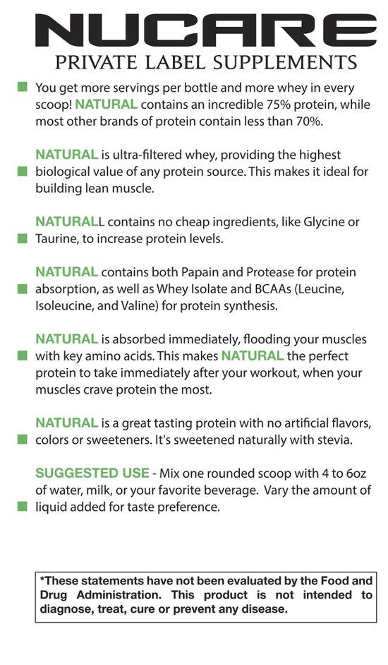 Natural Whey Premium Protein, 2lb