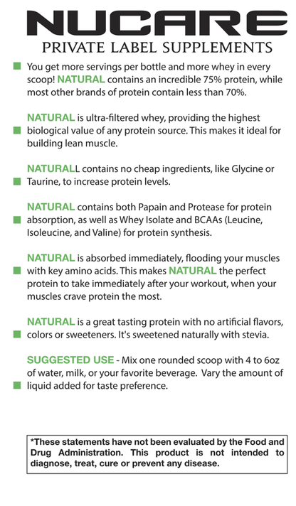 Natural Whey Premium Protein, 2lb